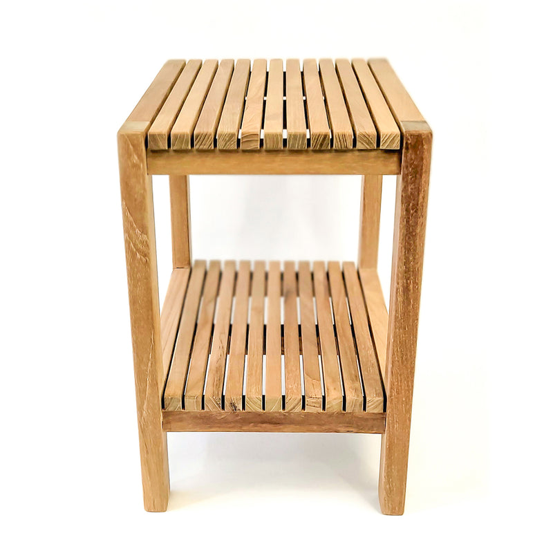 Banc de douche en teck Fiji 45 cm (18 po) avec tablette
