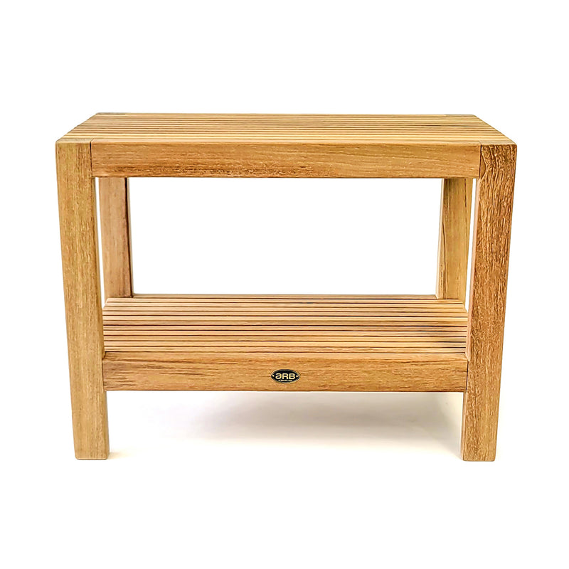 Banc de douche en teck Fiji 60 cm (24 po) avec tablette
