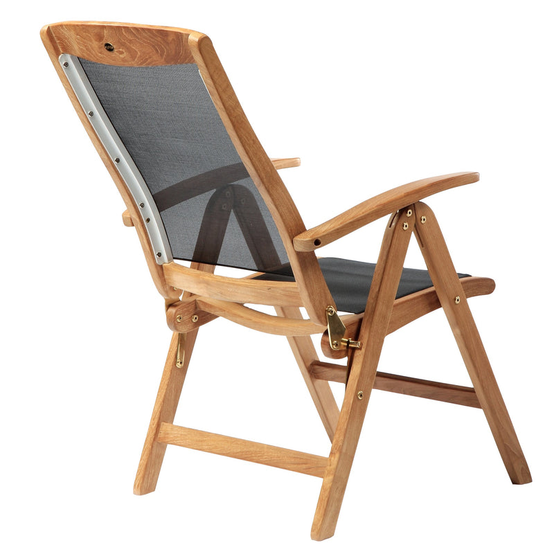Chaise inclinable en teck et textilène Colorado