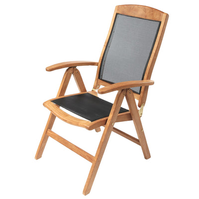 Chaise inclinable en teck et textilène Colorado