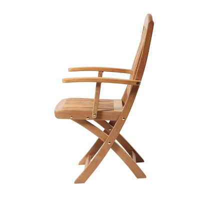 Chaise pliante avec bras en teck Colorado
