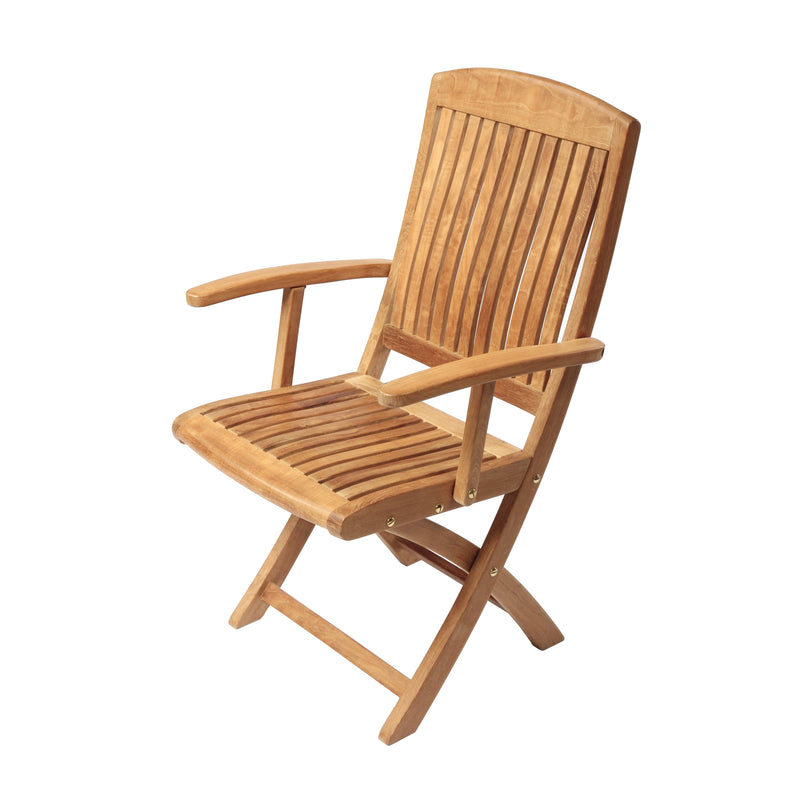 Chaise pliante avec bras en teck Colorado