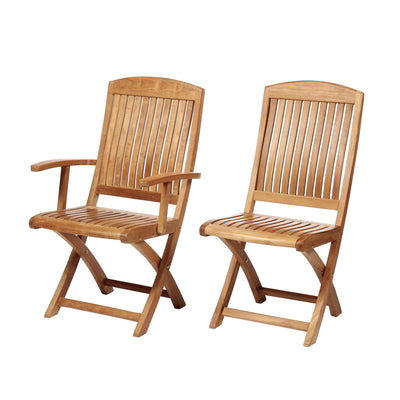 Chaise pliante avec bras en teck Colorado