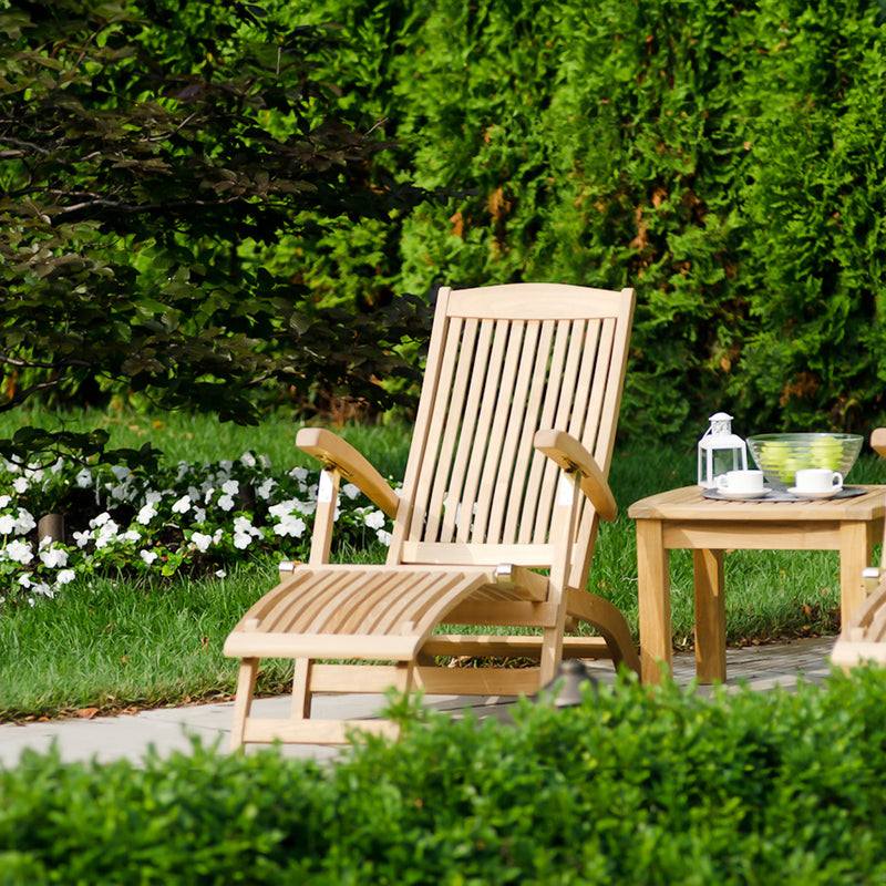 Chaise longue inclinable en teck Colorado
