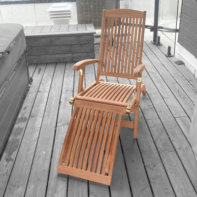 Chaise longue inclinable en teck Colorado