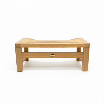 Solid Teak Squatting Toilet Stool | 8" Height x 20" Wide | Luxury Washroom Footrest