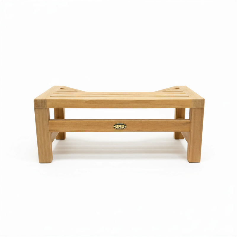 Solid Teak Squatting Toilet Stool | 8" Height x 20" Wide | Luxury Washroom Footrest