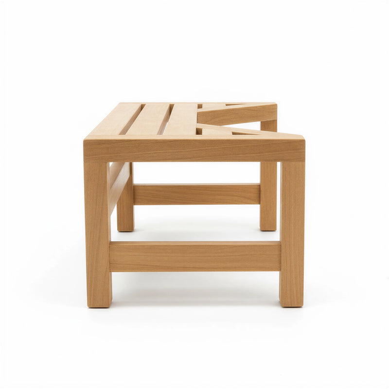 Solid Teak Squatting Toilet Stool | 8" Height x 20" Wide | Luxury Washroom Footrest