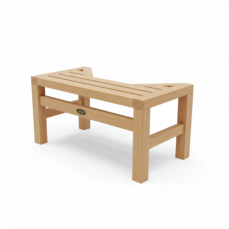 Solid Teak Squatting Toilet Stool | 10" Height x 20" Wide | Luxury Washroom Footrest