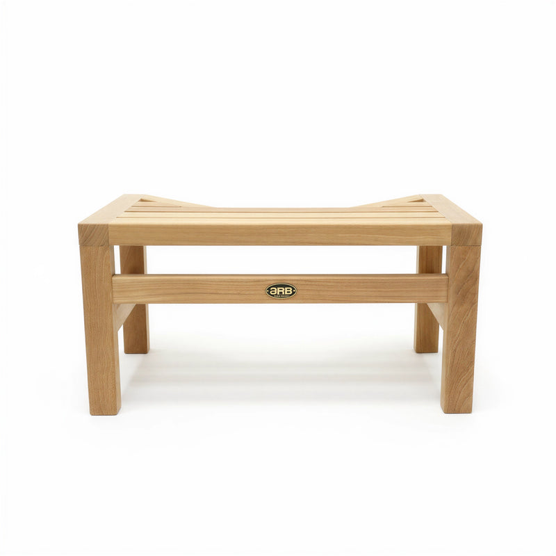 Solid Teak Squatting Toilet Stool | 10" Height x 20" Wide | Luxury Washroom Footrest