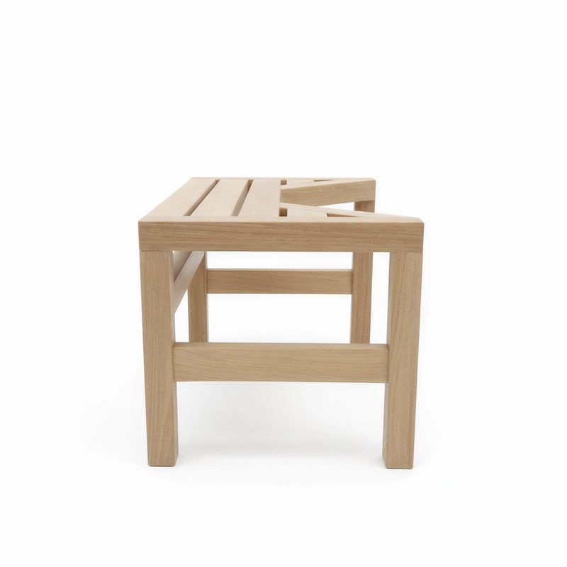 Solid Teak Squatting Toilet Stool | 10" Height x 20" Wide | Luxury Washroom Footrest