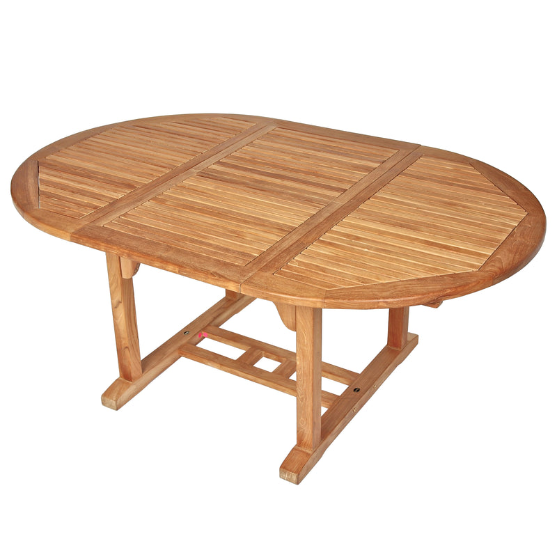 Table à extension en teck ronde Asia 120/180 cm (48/71 po)
