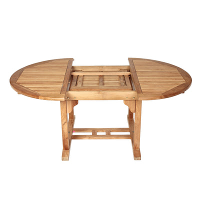 Table à extension en teck ronde Asia 120/180 cm (48/71 po)