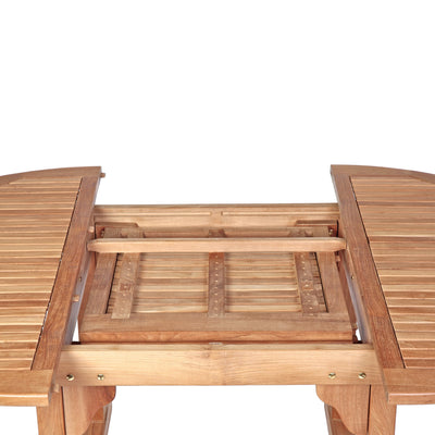 Table à extension en teck ronde Asia 120/180 cm (48/71 po)