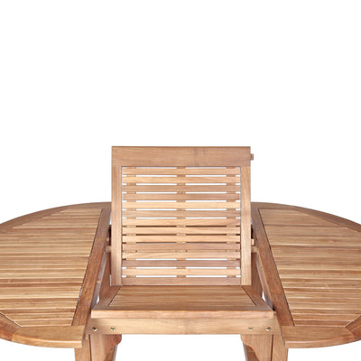 Table à extension en teck ronde Asia 120/180 cm (48/71 po)