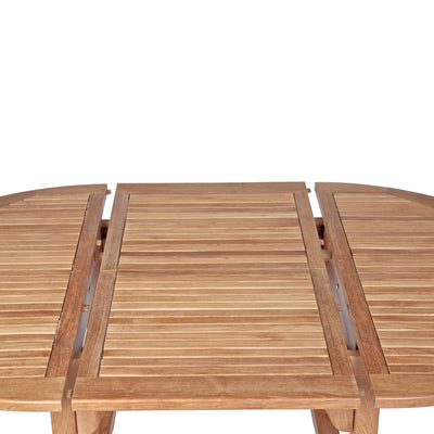 Table à extension en teck ronde Asia 120/180 cm (48/71 po)