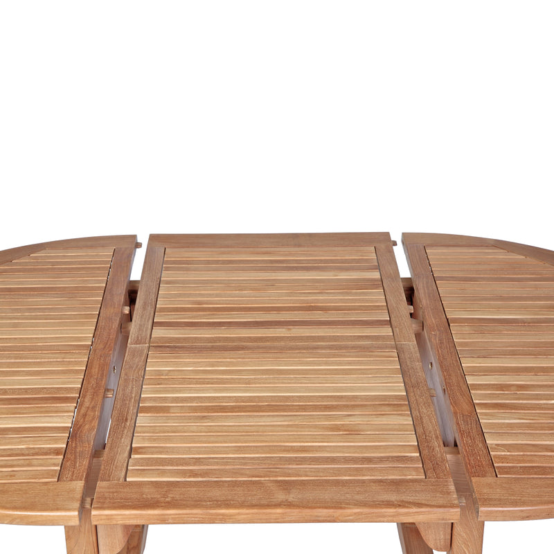 Table à extension en teck ronde Asia 120/180 cm (48/71 po)