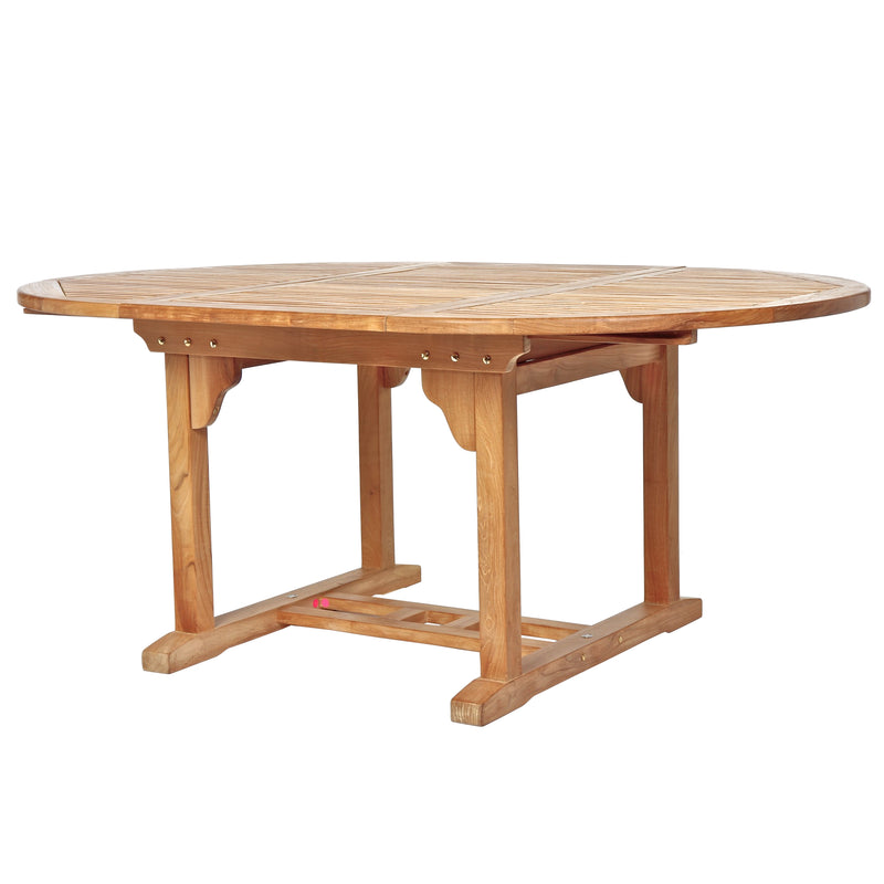Table à extension en teck ronde Asia 120/180 cm (48/71 po)