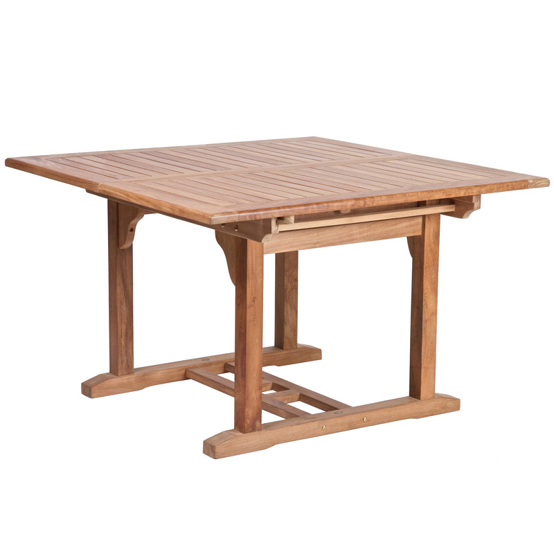 Table à extension en teck carrée Asia 120/180 cm (48/71 po)