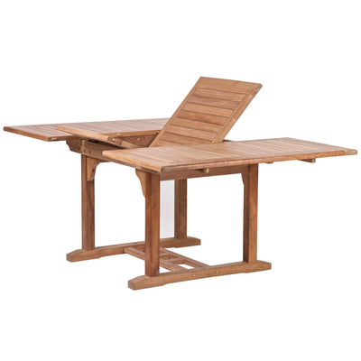 Table à extension en teck carrée Asia 120/180 cm (48/71 po)