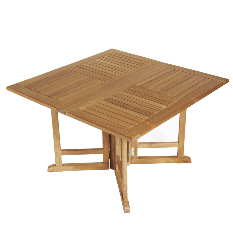 Table pliante papillon en teck carrée 120 cm (48 po)
