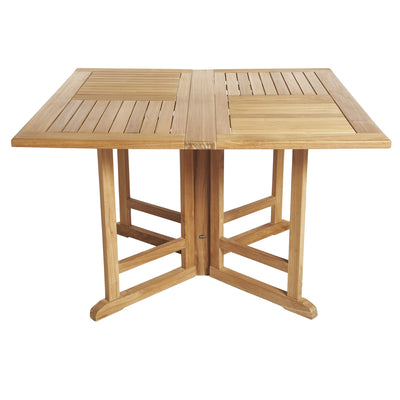 Table pliante papillon en teck carrée 120 cm (48 po)