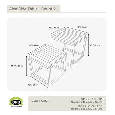 Tables gigognes en teck - Ensemble de 2