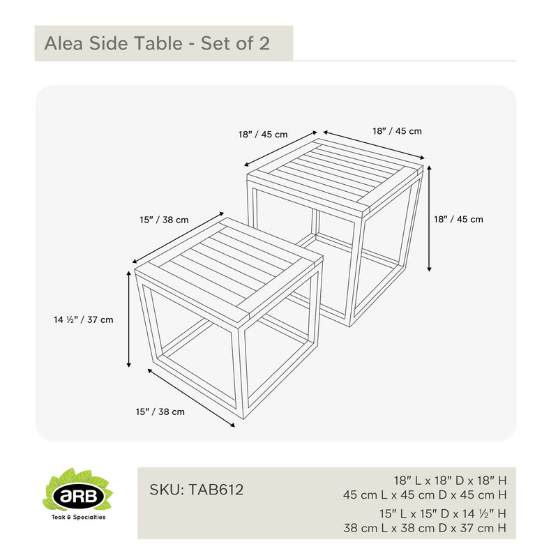 Tables gigognes en teck - Ensemble de 2