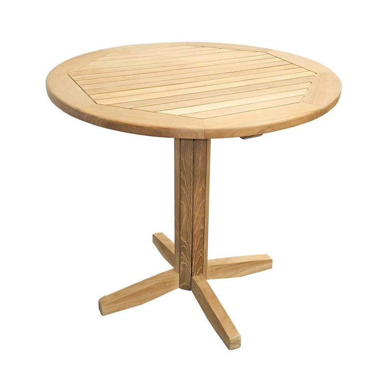 Table en teck piédestal rounde Cafe 80 cm (32 po)