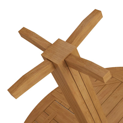 Table en teck piédestal rounde Cafe 80 cm (32 po)