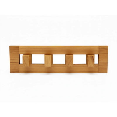 Teak 4-Hook Wall-Mounted Coat Rack