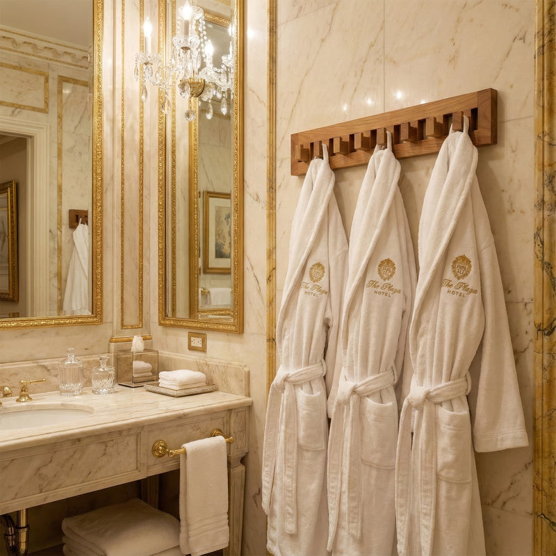 Solid Teak 8-Hook Wall-Mounted Coat Rack