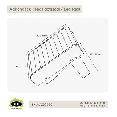 Repose-pieds / Tabouret en teck Adirondack