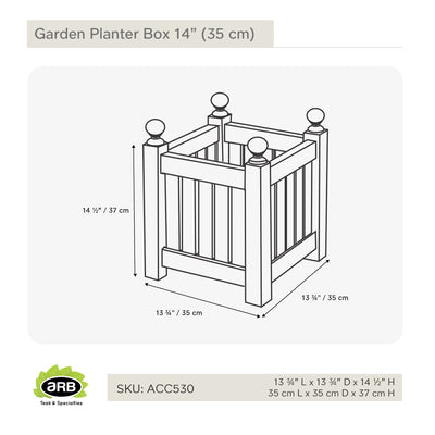 Jardinière carrée en teck 35 cm (14 po)