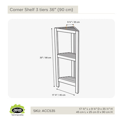 Étagère en coin 90 cm (36 po)