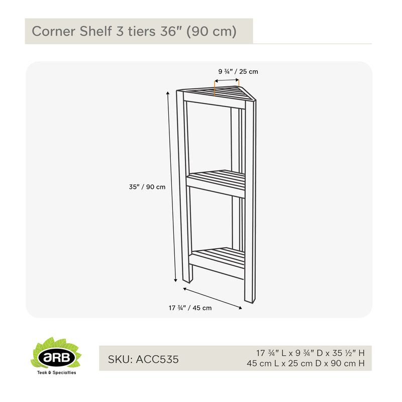 Étagère en coin 90 cm (36 po)