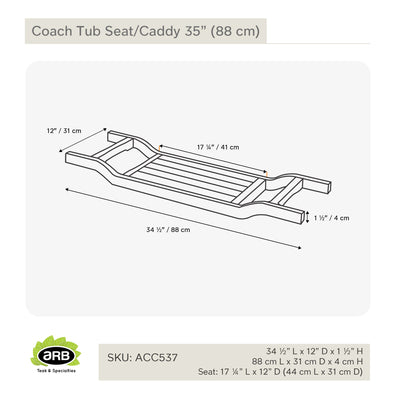 Pont de bain en teck Coach 88 cm (34.5 po)