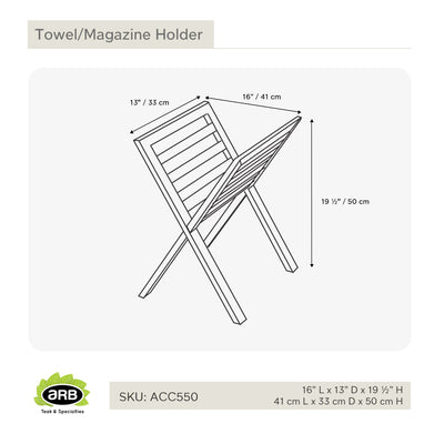 Porte-serviettes / Porte-revues en teck
