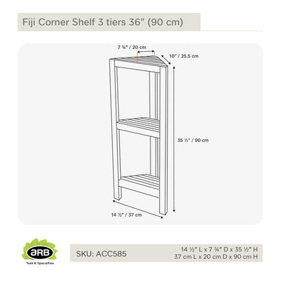 Étagère en teck Fiji 3 tablettes 90 cm (36 po)