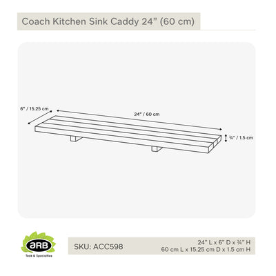 Pont d'évier en teck Coach 60 cm (24 po)