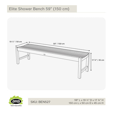 Banc de douche en teck Élite 150 cm (59 po)