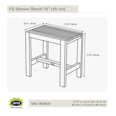 Banc de douche en teck Fiji 45 cm (18 po)
