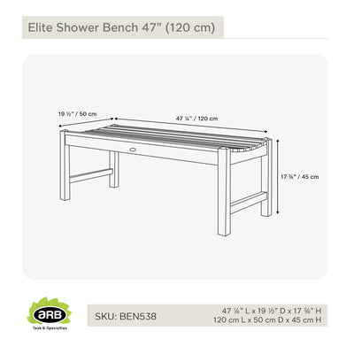 Banc de douche en teck Élite 120 cm (47 po)