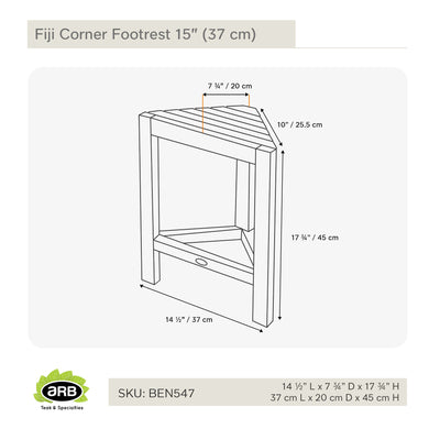 Repose-pieden teck Fiji en coin 37 cm (15 po)