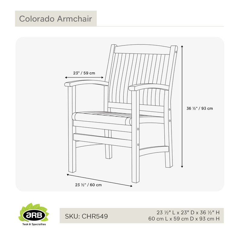 Chaise parc avec bras en teck Colorado KD
