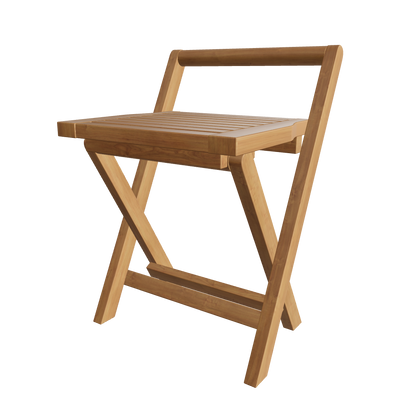 Banc de douche pliant en teck 40 cm (16 po) avec poignée