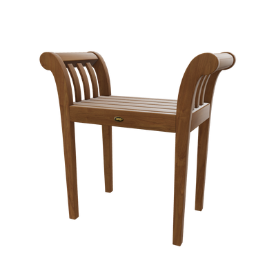 Banc-tabouret en teck Empire avec poignées