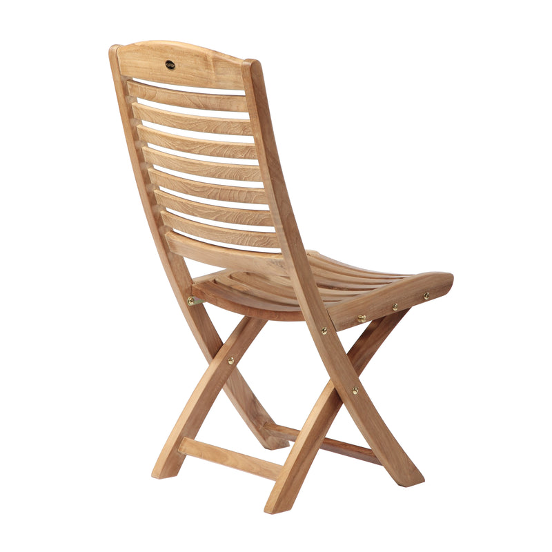 SET568-529 - Asia teak folding table - Rectangular 35" with 2 Manhattan folding chairs