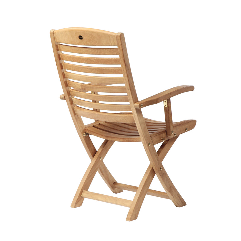 SET568-530 - Table pliante en teck Asia - Rectangulaire 35"avec 2 fauteuils pliants Manhattan