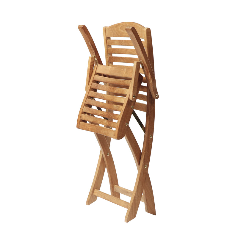 SET568-530 - Table pliante en teck Asia - Rectangulaire 35"avec 2 fauteuils pliants Manhattan